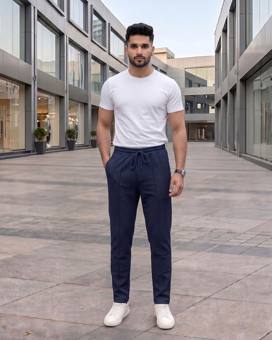 UrbanEase China Fabric Trousers – Midnight Navy