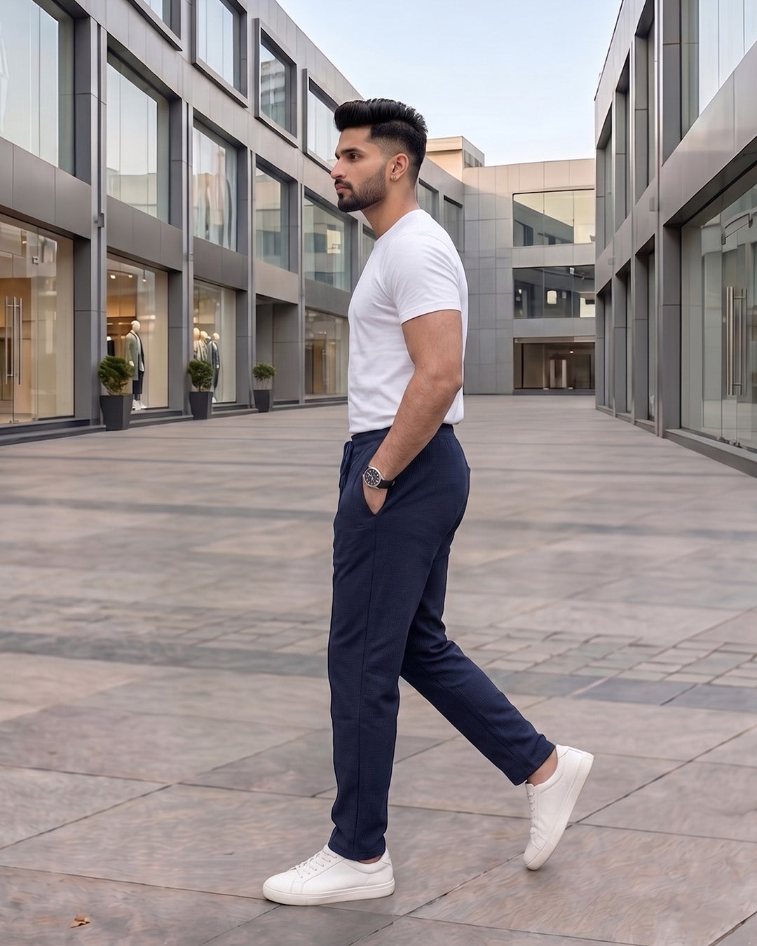 UrbanEase China Fabric Trousers – Midnight Navy