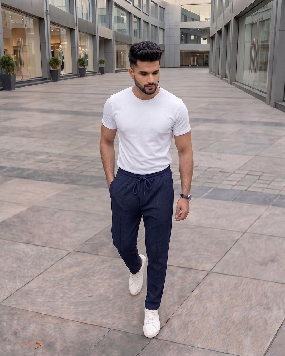 UrbanEase China Fabric Trousers – Midnight Navy