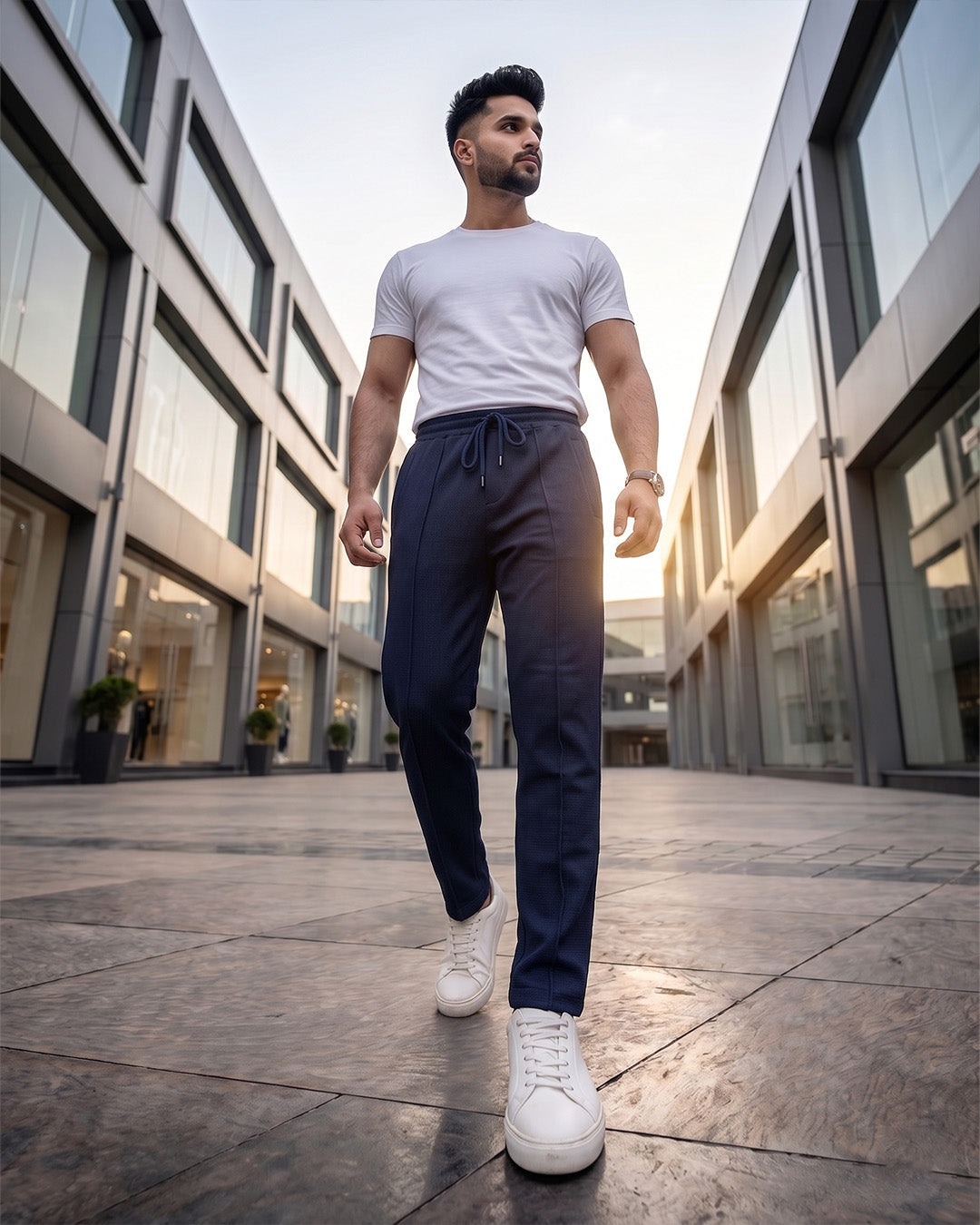 UrbanEase China Fabric Trousers – Midnight Navy