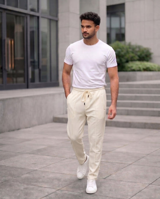 UrbanEase China Fabric Trousers – Ivory Cream