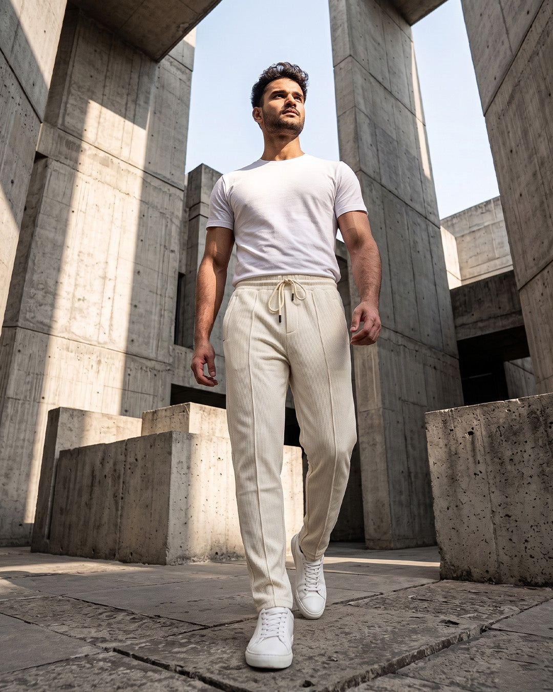 UrbanEase China Fabric Trousers – Ivory Cream